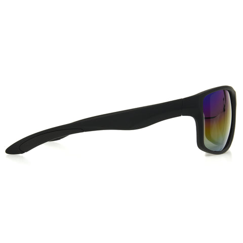 Polarized Matte Black Classic Wrap Sunglasses