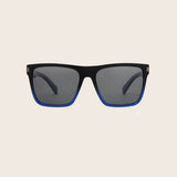 Polarized Black & Blue Square Smoke Sunglasses