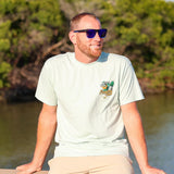 Polarized Black & Blue Square Smoke Sunglasses
