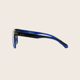 Polarized Black & Blue Square Smoke Sunglasses