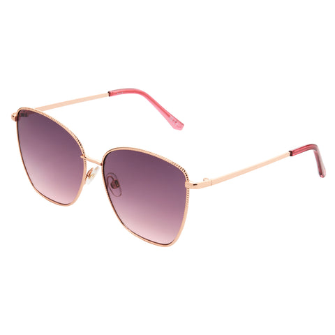 Fashion Rose Gold Metal Square Sunglasses