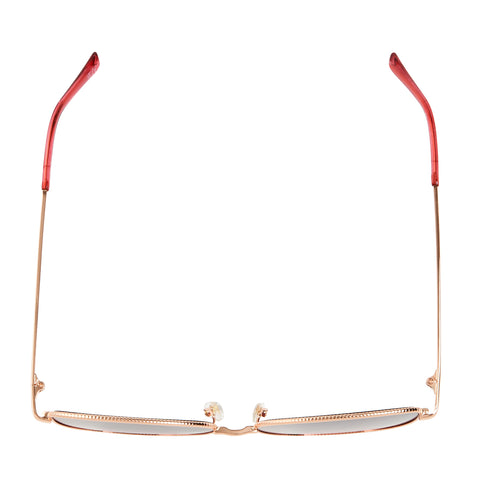 Fashion Rose Gold Metal Square Sunglasses