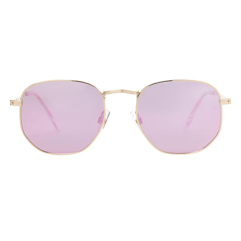 Polarized Rose Gold Pink Mirror Sunglasses