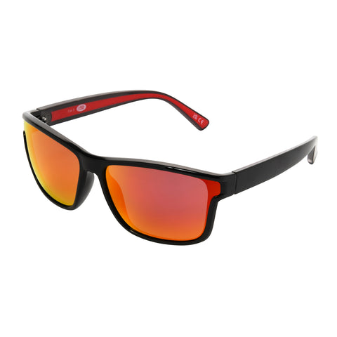 Polarized Digital Black & Red Smoke Sunglasses