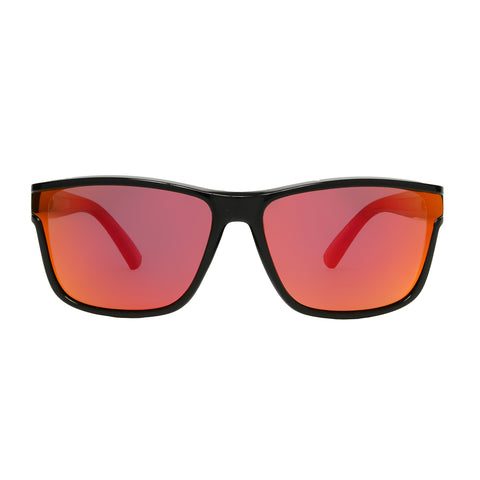 Polarized Digital Black & Red Smoke Sunglasses