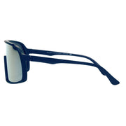 Polarized Digital Blue Shield Wrap Yellow Mirror Sunglasses
