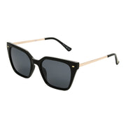 Polarized Black & Gold Cat Eye Sunglasses