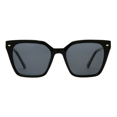 Polarized Black & Gold Cat Eye Sunglasses