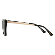 Polarized Black & Gold Cat Eye Sunglasses