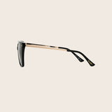 Polarized Black & Gold Cat Eye Sunglasses