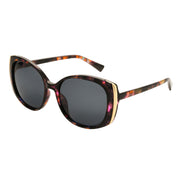 Polarized Multi-Colored Tort Oval Frame Sunglasses