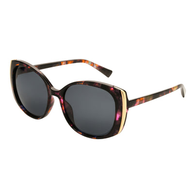 Polarized Multi-Colored Tort Oval Frame Sunglasses