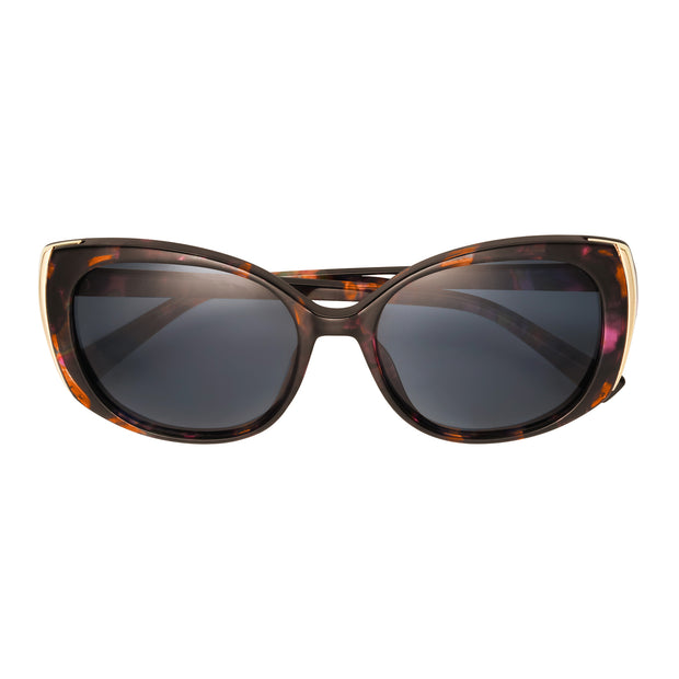 Polarized Multi-Colored Tort Oval Frame Sunglasses