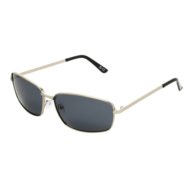 Polarized Silver Metal Small Frame Sunglasses