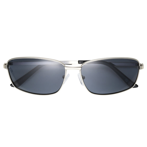 Polarized Silver Metal Small Frame Sunglasses