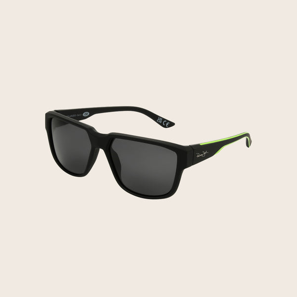 Polarized Classic Matte Black & Green Trim 100% UVA-UVB Lens