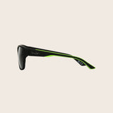 Polarized Classic Matte Black & Green Trim Sunglasses