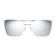 Classic White Metal Flat Square Frame Sunglasses