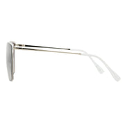 Classic White Metal Flat Square Frame Sunglasses