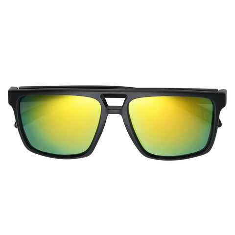 Polarized Classic Matte Black Colored Mirror Sunglasses