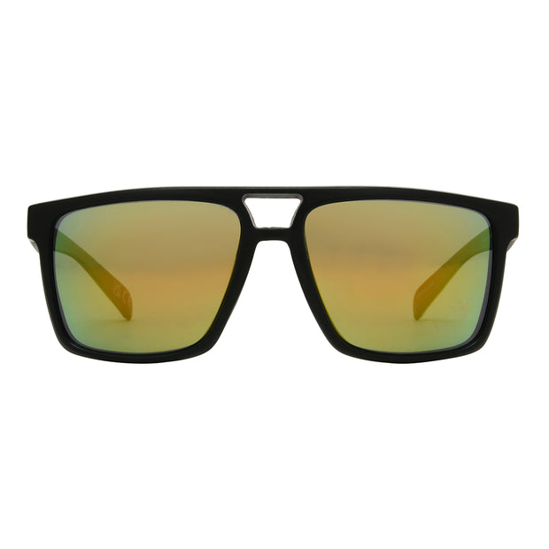 Polarized Classic Matte Black Colored Mirror Sunglasses