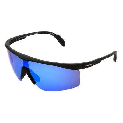 Premium Polarized Blue Mirror Shield Sunglasses