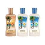 Three bottles of Panama Jack sunscreen lotion with different SPF levels on a white background.