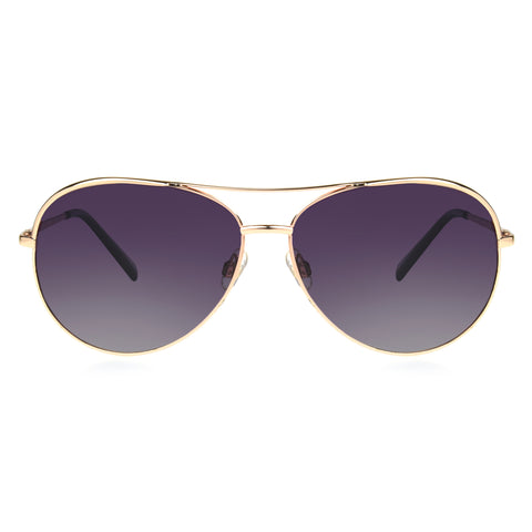 Polarized Rose Gold Metal Sunglasses