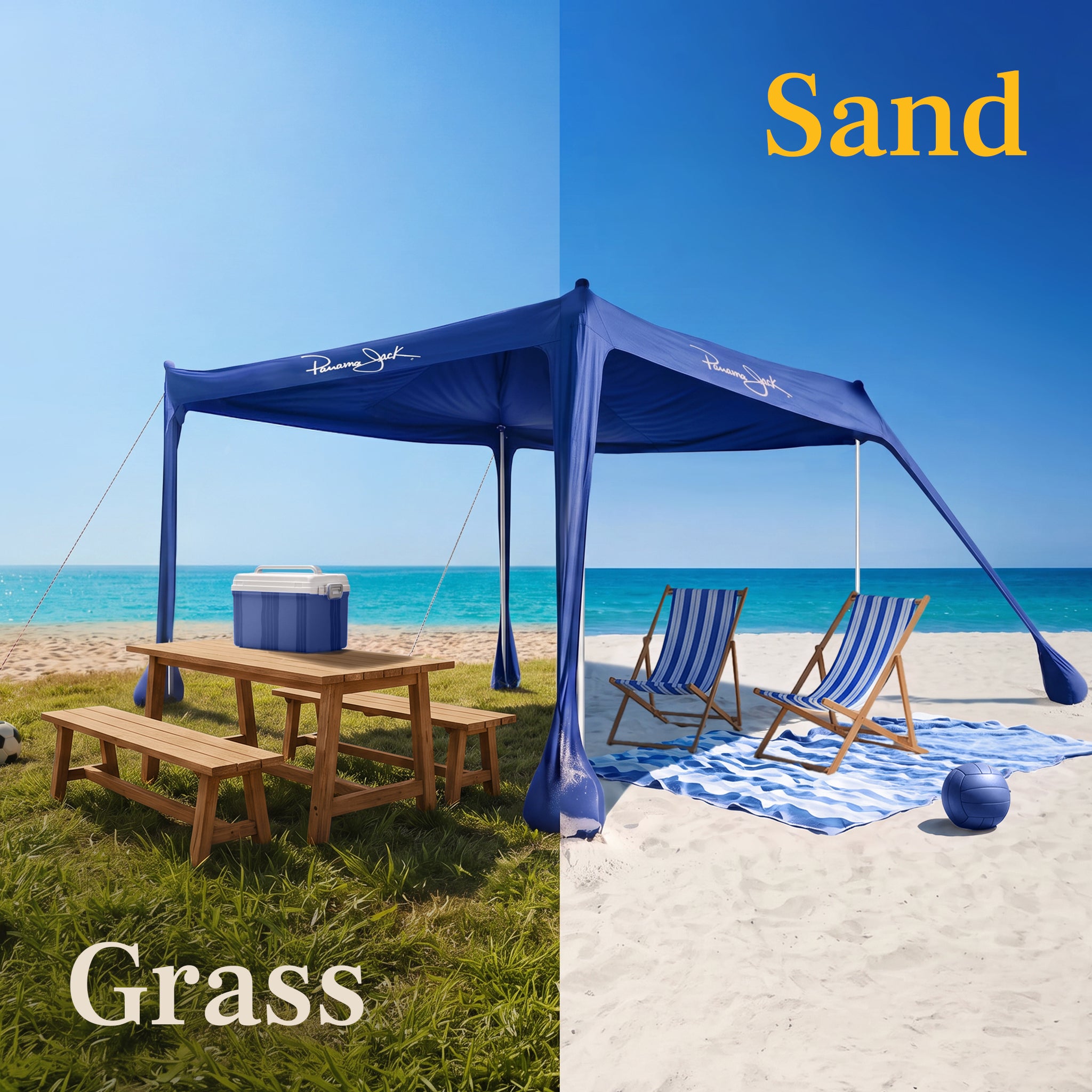 10'x10' Beach Canopy Tent, Lightweight, UPF 50+ Sun Protection – Panama Jack®