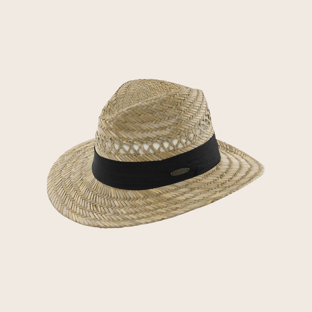 Straw Golf Hat Panama Jack Men's Matte Seagrass Safari Hat (Medium