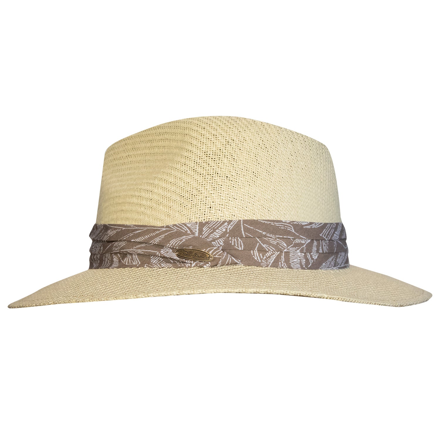 Panama Jack Natural Matte Toyo Safari Sun Hat – 2 1/2" Brim, UPF, With Black Band (Men's)