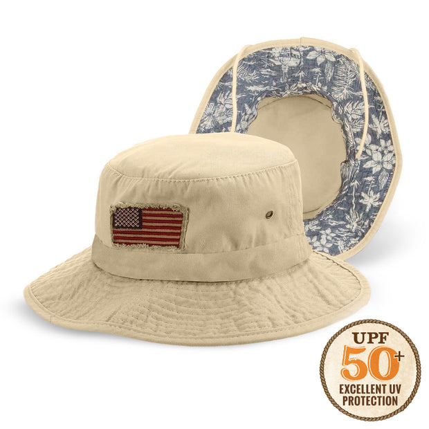 USA Flag UPF 50+ Sun Protection Boonie Bucket Hat – Panama Jack