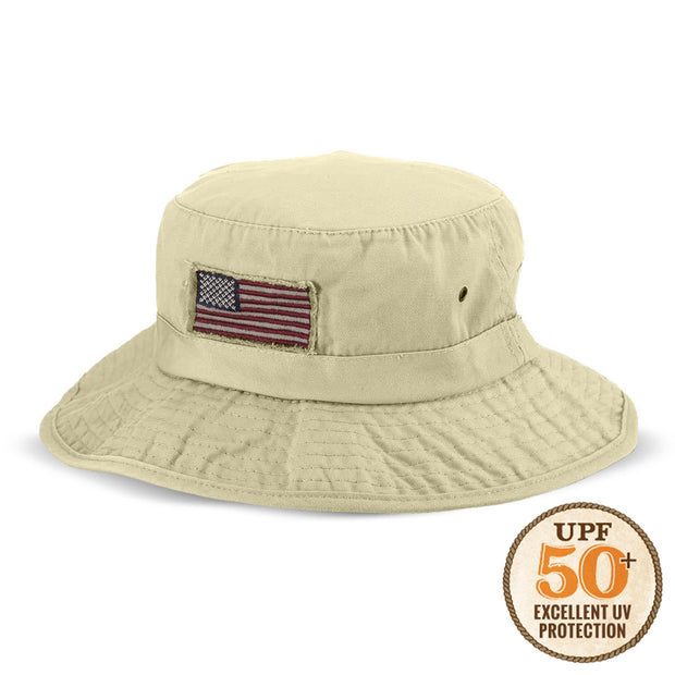 Panama Jack USA Bucket Hat - Lightweight, Packable, UPF (SPF) 50+ Sun Protection, 2 3/4 Big Brim