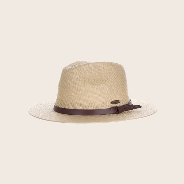 Vegan Panama Rancher Fedora Tan Wide Stiff Brim Hat New Unisex Vegan Felt Rancher Hat, Ivory W Chin Cord - Unisex Style  main image 3