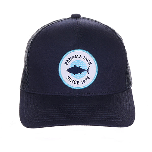 Shark Fishing Trucker Hat. Classic Flat Bill Snapback Fitted