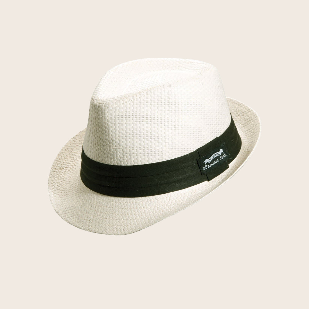 Cappello Fedora Di Paglia Unisex – Tesa Corta 4,8 Cm – Colore Bianco – Taglia Unica (58 Cm)