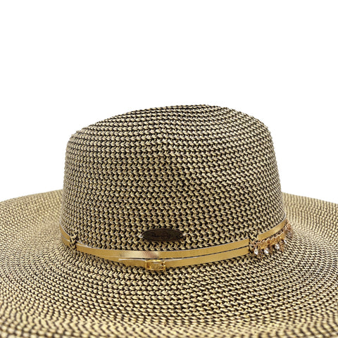 Premium Metallic Gold Paper Braid Straw Hat - All Sales Final