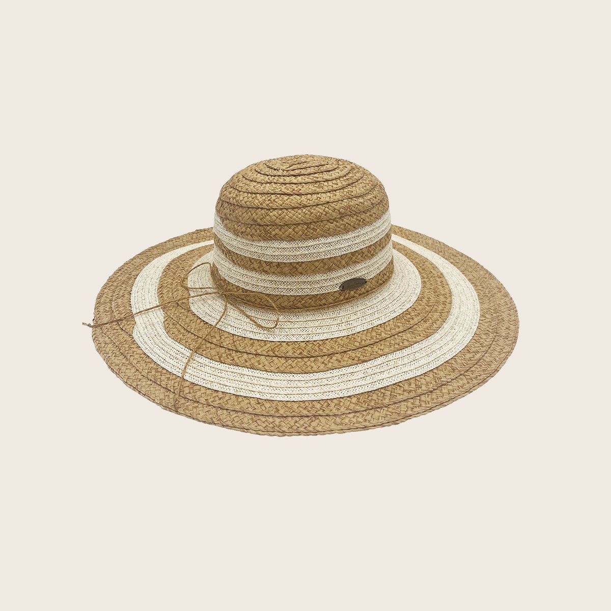Joe\'s jean tan‎ cream color block braided detail straw panama style hat new Joe Fedora - Taos Band main image 2