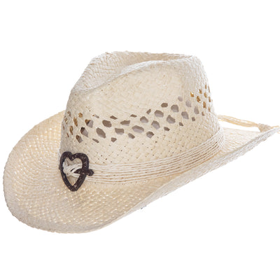 Kids Packable Handwoven Straw Western Sun Hat