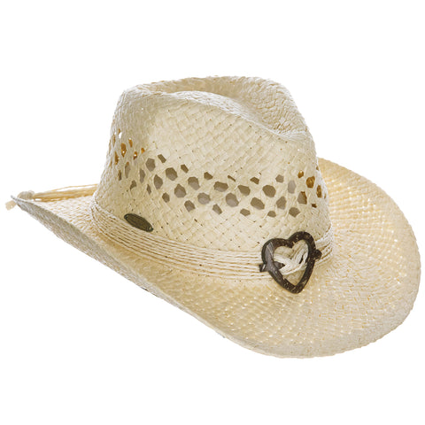 Kids Packable Handwoven Straw Western Sun Hat