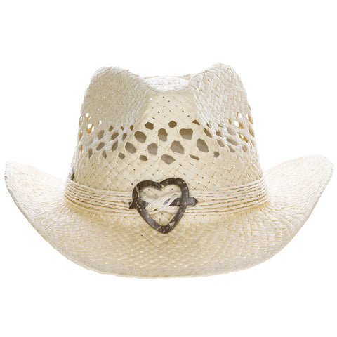 Kids Packable Handwoven Straw Western Sun Hat