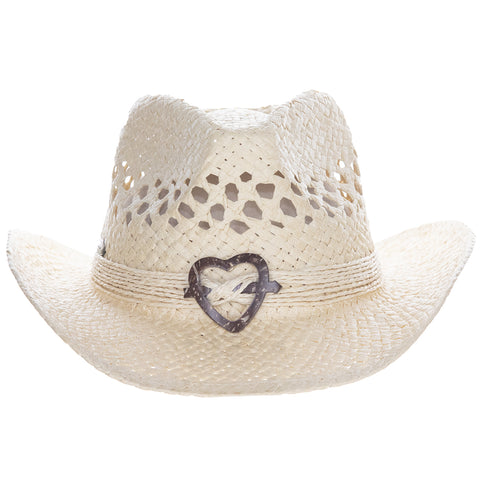 Kids Packable Handwoven Straw Western Sun Hat