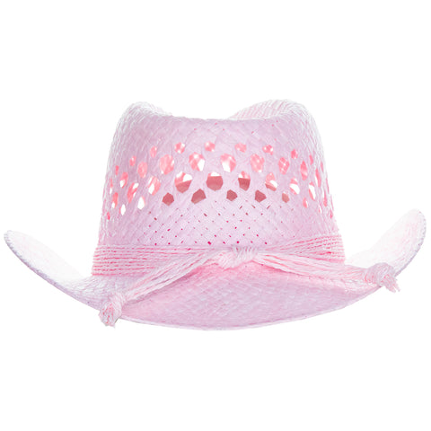 Kids Packable Handwoven Straw Western Sun Hat