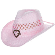 Kids Packable Handwoven Straw Western Sun Hat