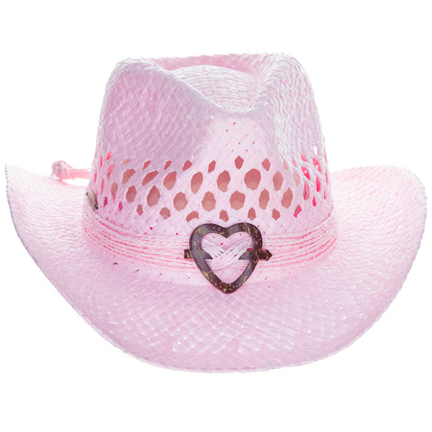 Kids Packable Handwoven Straw Western Sun Hat