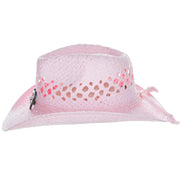 Kids Packable Handwoven Straw Western Sun Hat