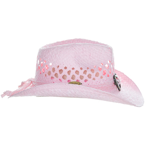 Kids Packable Handwoven Straw Western Sun Hat