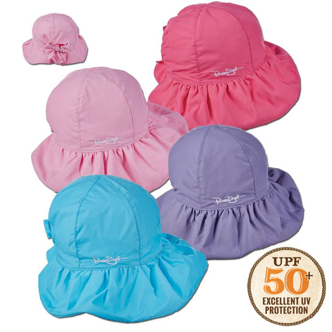 Kids Ruffled Microfiber Beach Hat - All Sales Final