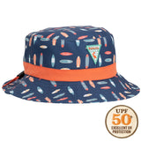 Kids Surfboard Print Sun Protection Bucket Hat