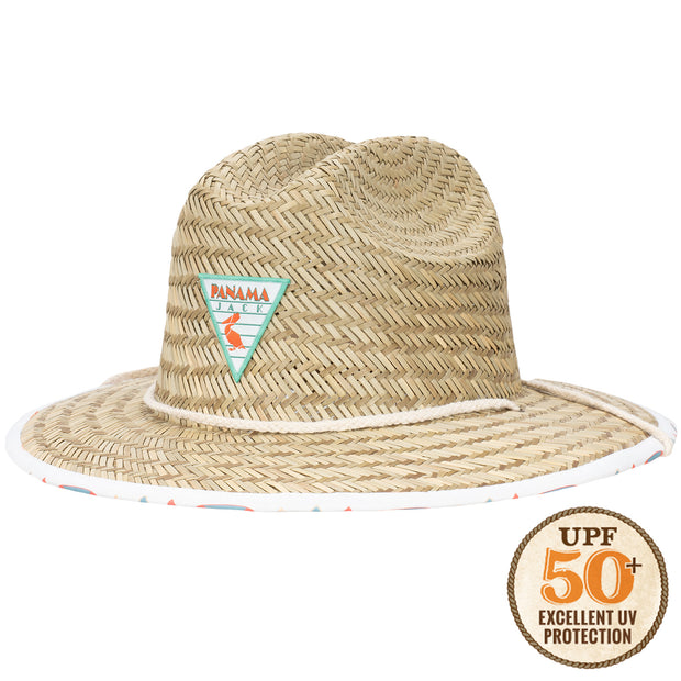 Kids Surfboard Underbrim Straw Lifeguard Sun Protection Hat